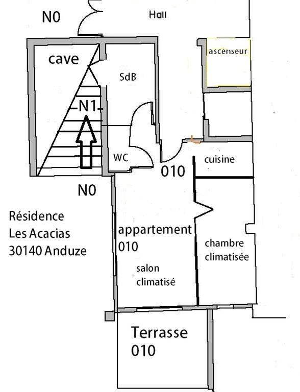 Appartement 10 Des Acacias Anduze Rom bilde